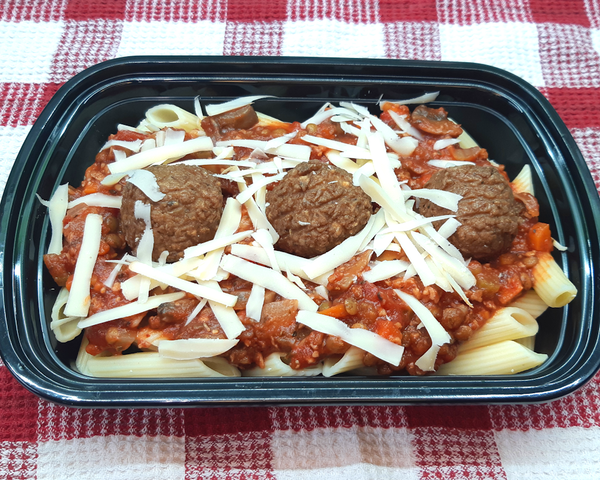 Penne Bolognese with Meatballs